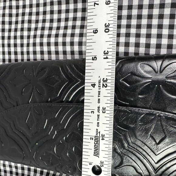 HOBO International Black Leather Tooled Embossed Pattern Clutch Long - Picture 5 of 8